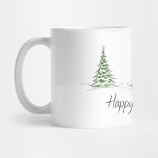 Happy holidays, Merry Christmas, Christmas tree, text, christmas wishes, simple wishes Mug